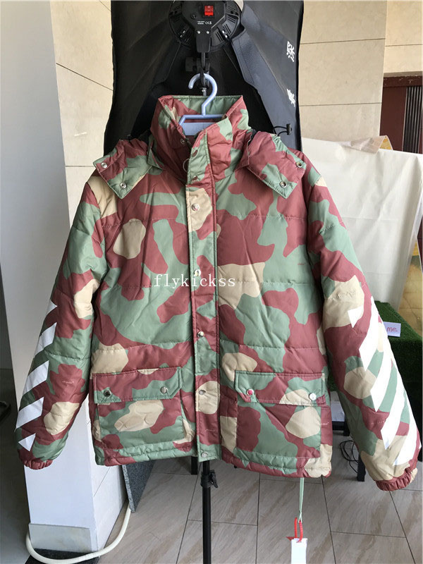 Off-White Diagonals Camouflage Down Jacket